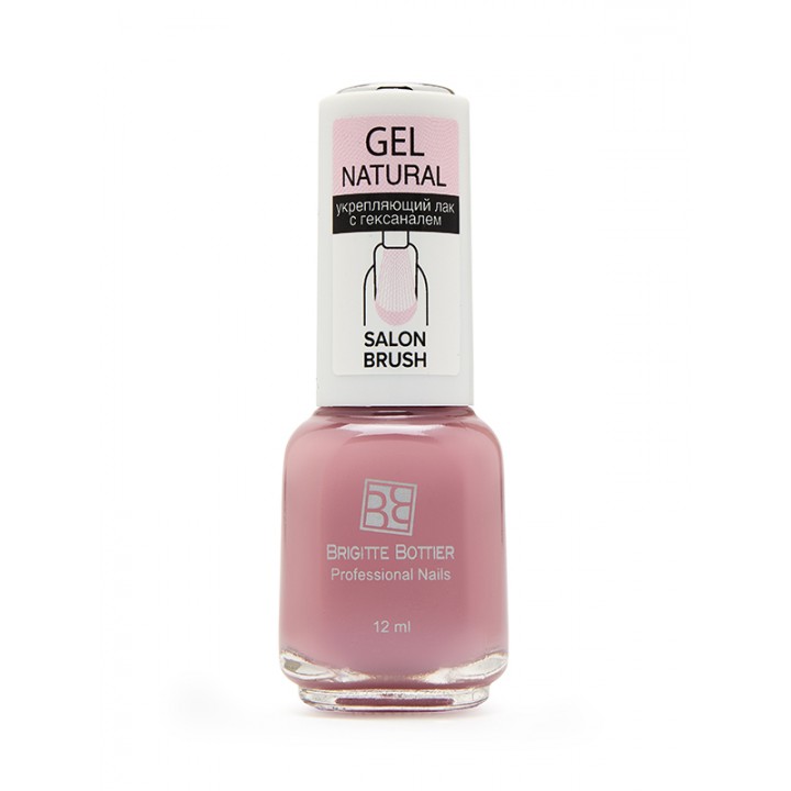 Brigitte Bottier укрепляющий лак для ногтей GEL NATURAL тон 05 пыльно-розовый 12мл, шт