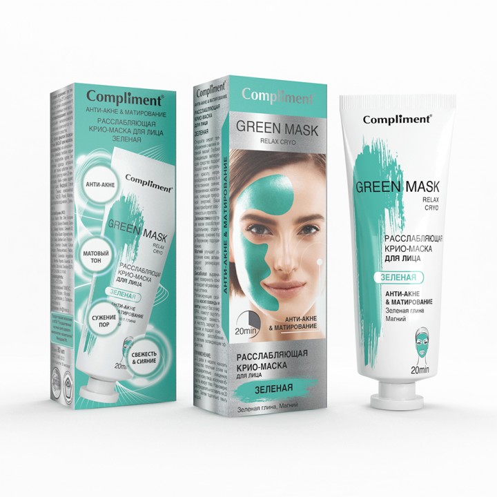 Compliment Green mask Расслабляющая крио-маска для лица 80 мл