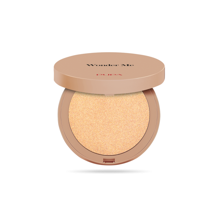 386857  Компактный хайлайтер для лица WONDER ME GLOW  тон 102 Чистое золото