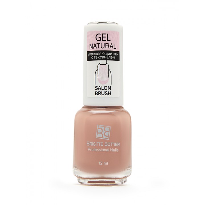 Brigitte Bottier укрепляющий лак для ногтей GEL NATURAL тон 03 деликатный нюд 12мл, шт