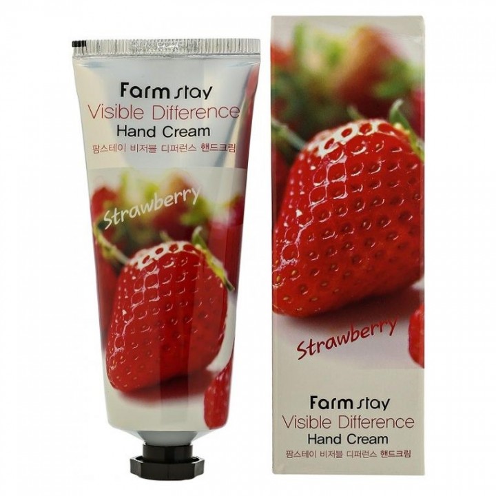 Farmstay Крем для рук с клубникой Visible Difference Hand Cream Strawberry 100 мл
