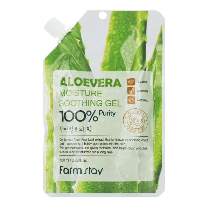 Farmstay Многофункциональный смягчающий гель с экстрактом алоэ Aloe Vera Moisture Soothing Gel 100 мл