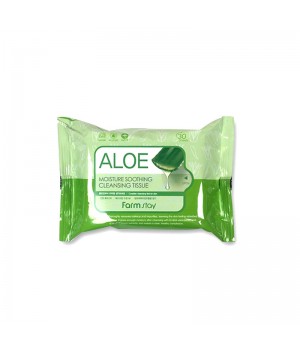 Farmstay Очищающие увлажняющие салфетки с экстрактом алоэ Aloe Moisture Soothing Cleansing Tissue 30 шт