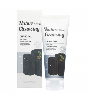 FOODAHOLIC NATURE FOAM CLEANSING #CHARCOAL Увлажняющая пенка для умывания с древесным углем