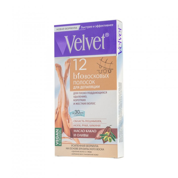 Тимекс Velvet восковые полоски для депиляции для плохо поддающихся удалению, коротких и жестких волос (12шт)