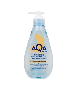 AQA Pure Интенсивно очищающий гель для лица и тела для нормальной и жирной кожи, 250 мл