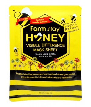 Farmstay Тканевая маска для лица с медом и прополисом Visible Difference Mask Sheet Honey 23 мл