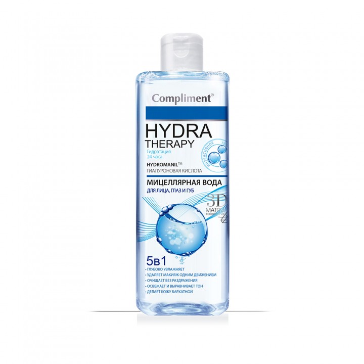 Compliment Hydra Therapy Мицеллярная вода 5 в 1 для лица, глаз и губ 400 мл