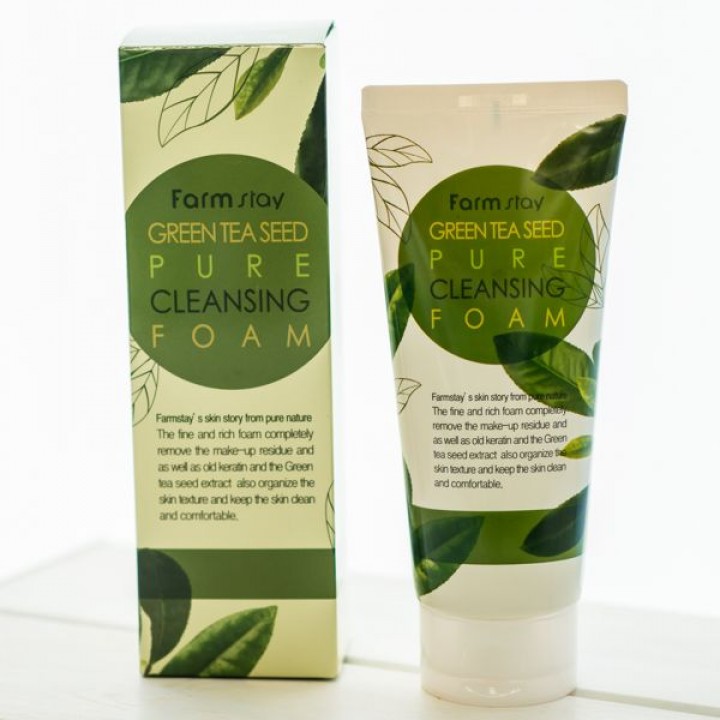 Farmstay Пенка для умывания увлажняющая Зеленый чай Green Tea Seed Pure Cleansing Foam 180 мл