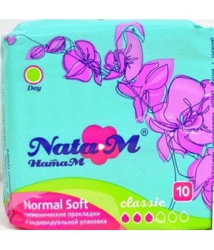 07183 NATAM Прокладки гигиенические 10шт Classic Normal Soft цвет: мятный