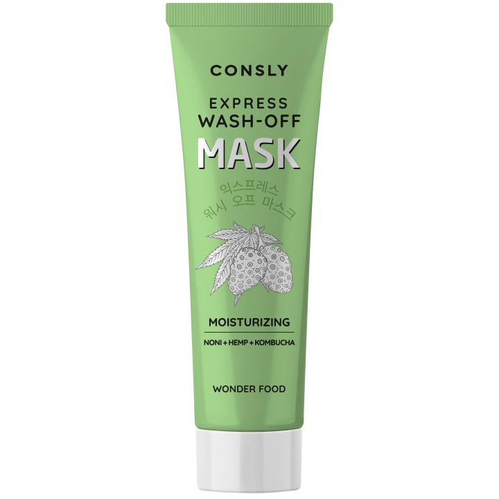 Consly Экспресс-маска для интенсивного увлажнения и восстановления кожи c экстрактами нони, семян конопли и Комбучей, 50мл