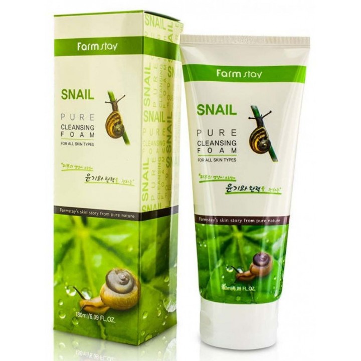 Farmstay Пенка для умывания с экстрактом улитки Snail Pure Cleansing Foam 180 мл