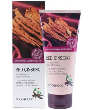 FOODAHOLIC NATURE FOAM CLEANSING #RED GINSENG Увлажняющая пенка для умывания с красным женьшенем