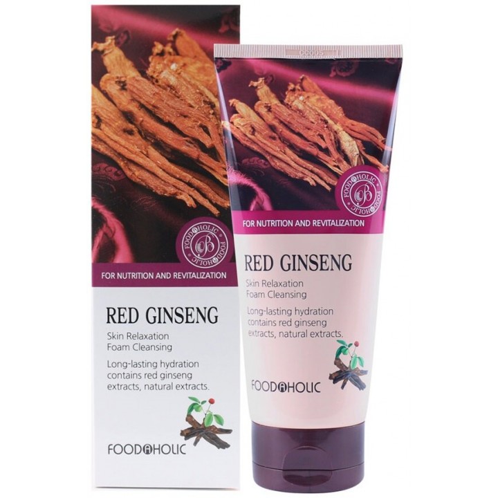 FOODAHOLIC NATURE FOAM CLEANSING #RED GINSENG Увлажняющая пенка для умывания с красным женьшенем