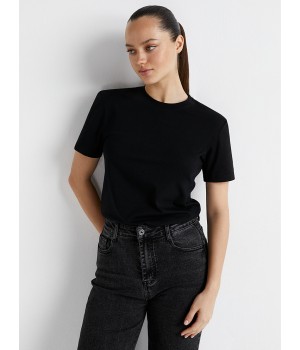 Фуфайка (футболка) женская О_OMSA OmT_D1201 OmT_D1201 Футболка, COTTON Nero 46/M