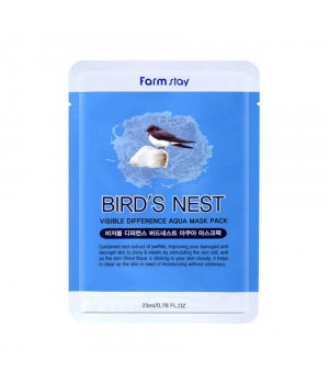 Farmstay Тканевая маска для лица с экстрактом ласточкиного гнезда Visible Difference Mask Sheet Birds Nest 23 мл