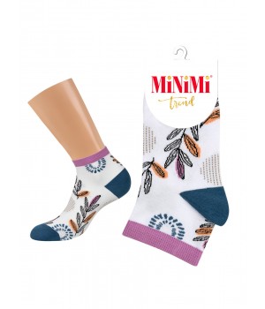 Minimi Носки TREND 4210 с рисунком Листья Bianco/Jeans 35-38 Minimi Носки TREND 4210 с рисунком Листья Bianco/Jeans 35-38