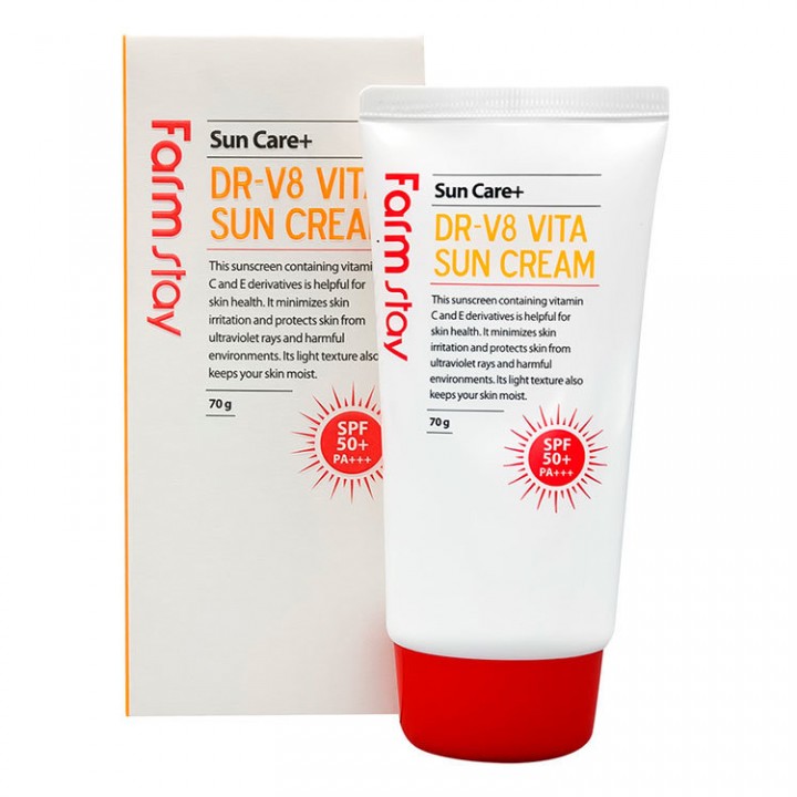 Farmstay Витаминизированный солнцезащитный крем Dr-V8 Vita Sun Cream SPF 50+/PA+++ 70 мл