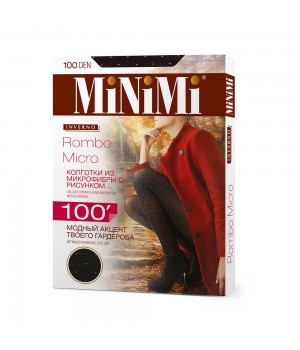 Minimi Колготки ROMBO MICRO 100 (ромбики) Nero 2 (S) 