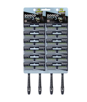DORCO РACE 3 TRС200BL однораз. станок (1 шт.), (на КАРТЕ 24 шт.), 3 лезвия, увл. полоса, 240шт/960шт-