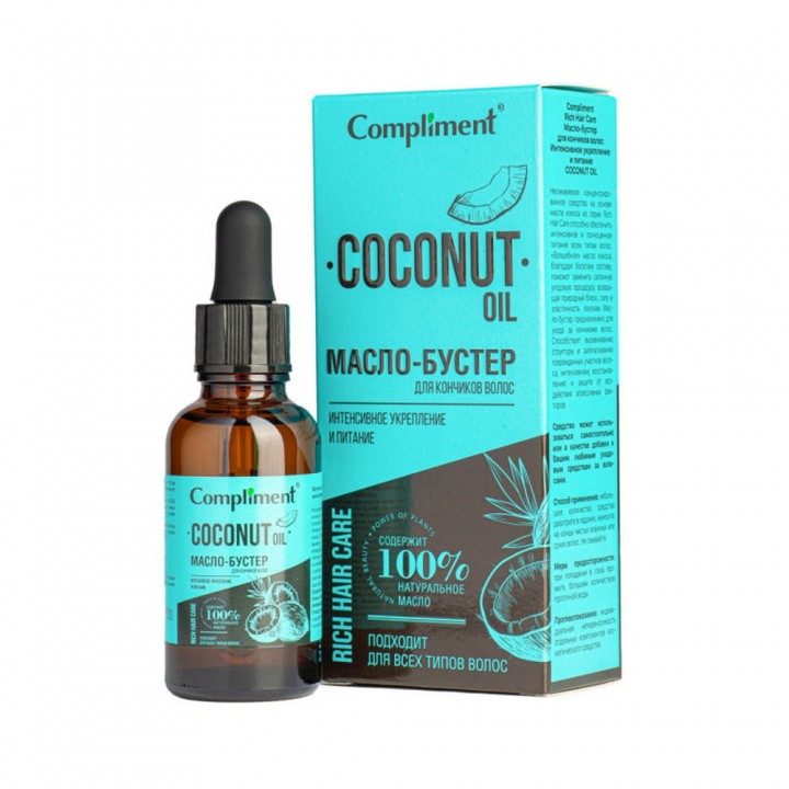 Тимекс Compliment Rich Hair Care Масло-бустер для кончиков волос Интенсивное укрепление и питание COCONUT OIL, 27мл