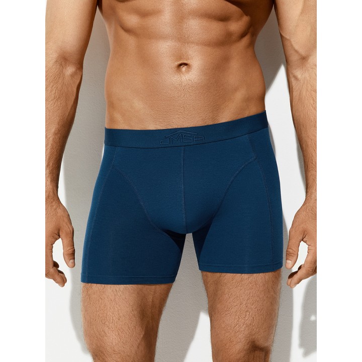 B_OmB 1250 Боксеры удлиненные с открытой резинкой Blu 44(S)