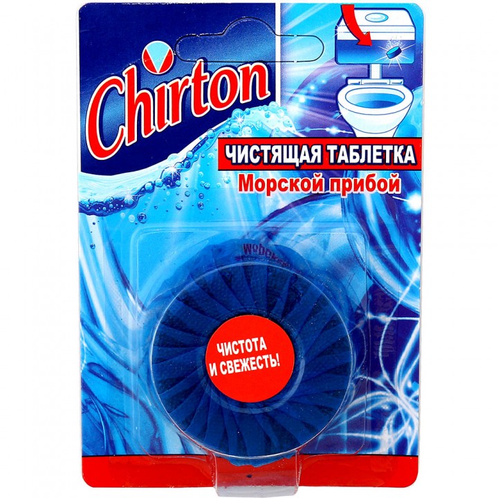 CHIRTON Чистящая таблетка для унитаза Чиртон Морской Прибой 2-в-1 2х50гр