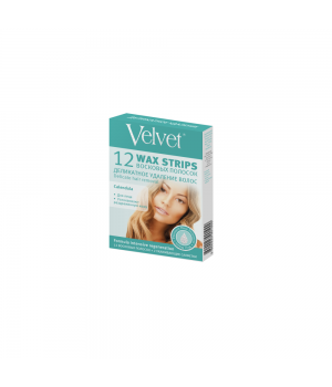 Velvet Восковые полоски для лица "Деликатное удаление волос" 12 шт