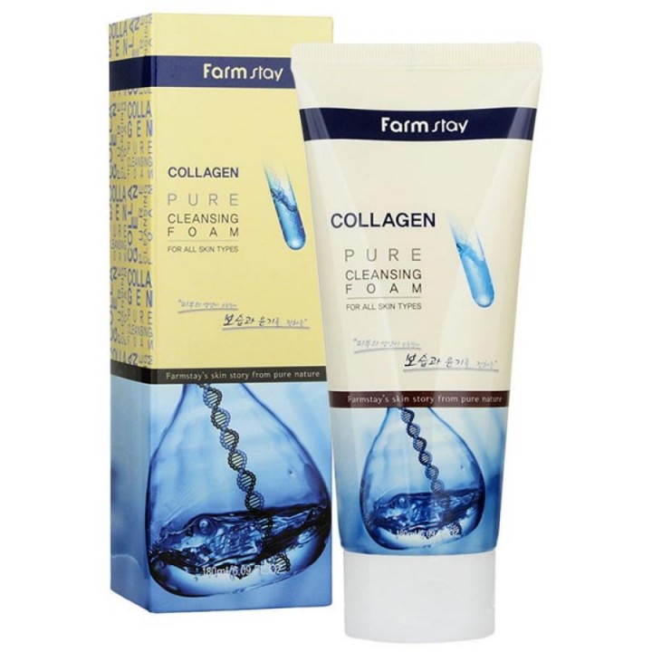 Farmstay Пенка для умывания с коллагеном Collagen Pure Cleansing Foam 180 мл