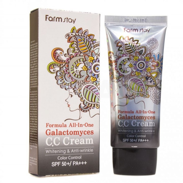 Farmstay CC крем на основе фермента дрожжевых грибков Formula All-In-One Galactomyces CC Cream 50 г