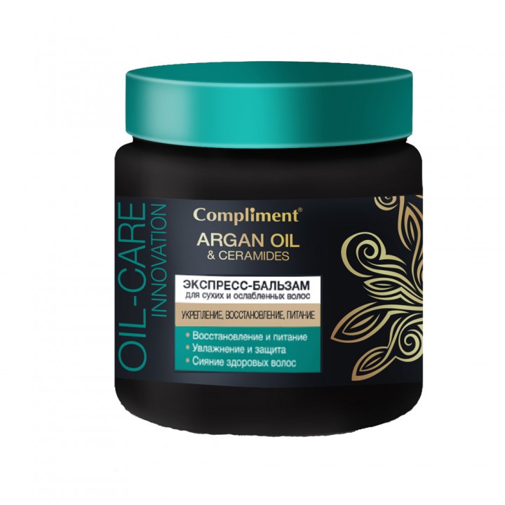 Compliment Argan Oil & Ceramides Экспресс-бальзам для сухих ослабленных волос 500 мл