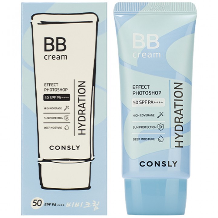 CONSLY Увлажняющий BB-крем с эффектом фотошопа SPF50/PA++++ Натуральный бежевый, 50 мл.