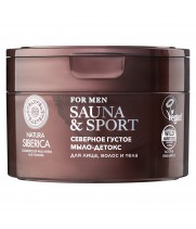 Natura Siberica Sauna & Sport for men Густое северное мыло-детокс для волос, лица и тела, 250 мл