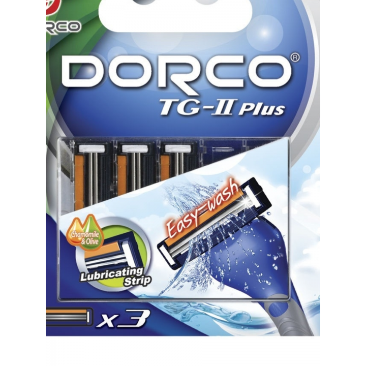 DORCO  TG-II Plus New TN A3030 (3 шт.) кассеты с открытой архитектурой, 2 лезвия, увл.полоса,  (совместимы с системой СЛАЛОМ и ULTREX Plus)