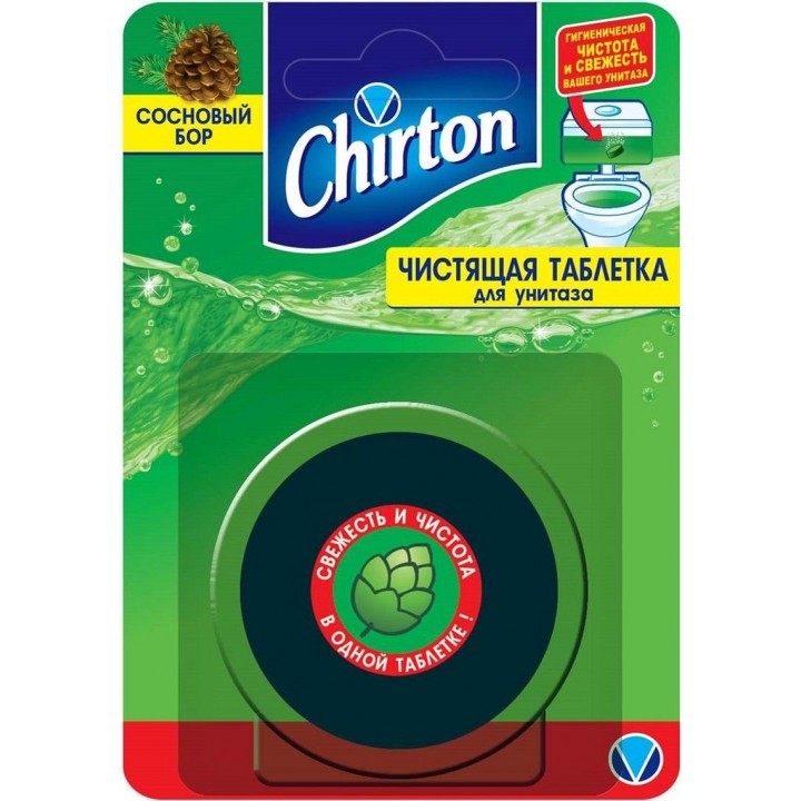 CHIRTON Чистящая таблетка для унитаза Чиртон Сосновый Бор 2-в-1