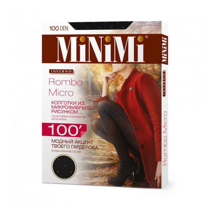 Minimi Колготки Rombo micro 100 (ромбики) Nero 4 (L)