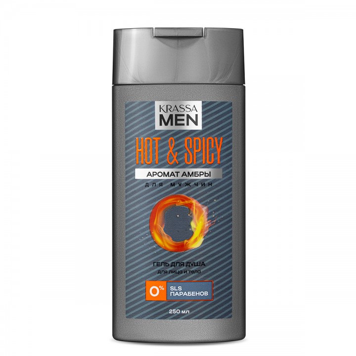 KRASSA MEN Hot & Spicy Гель для душа для лица и тела, 250 мл