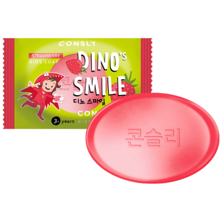 Consly Детское мыло DINO's SMILE с клубникой, 90 г.