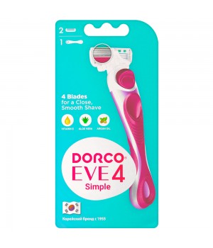 DORCO ЕVE 4 shai Reina  NEW (станок + 2 кассеты) женская система, 4 лезвия,  FRA2002