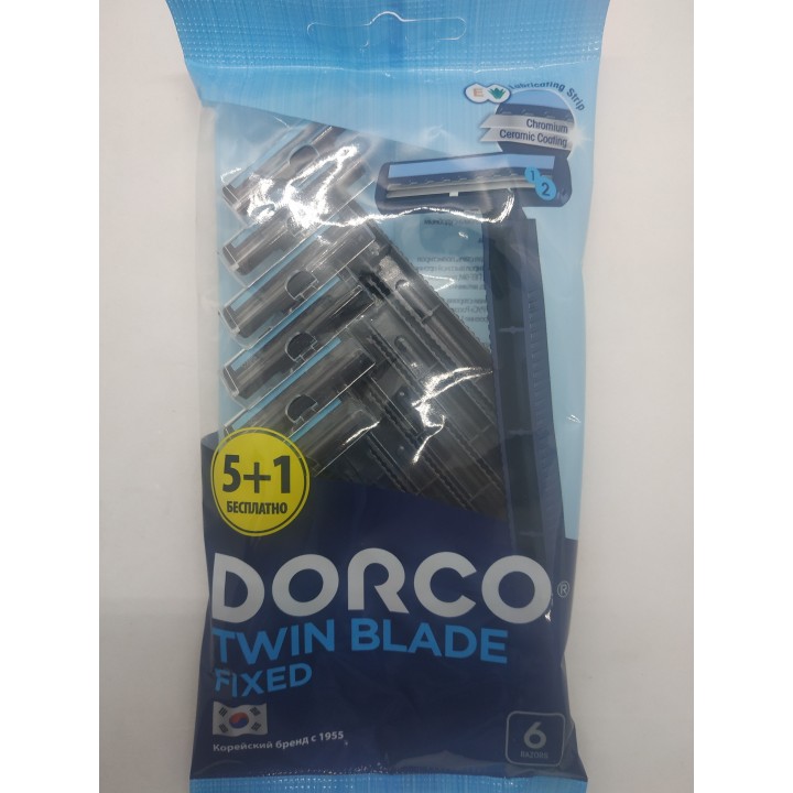 DORCO Одноразовый бритвенный станок 6 шт.TG 708NV-6P/TG708N(5+1)/TG 708-6P