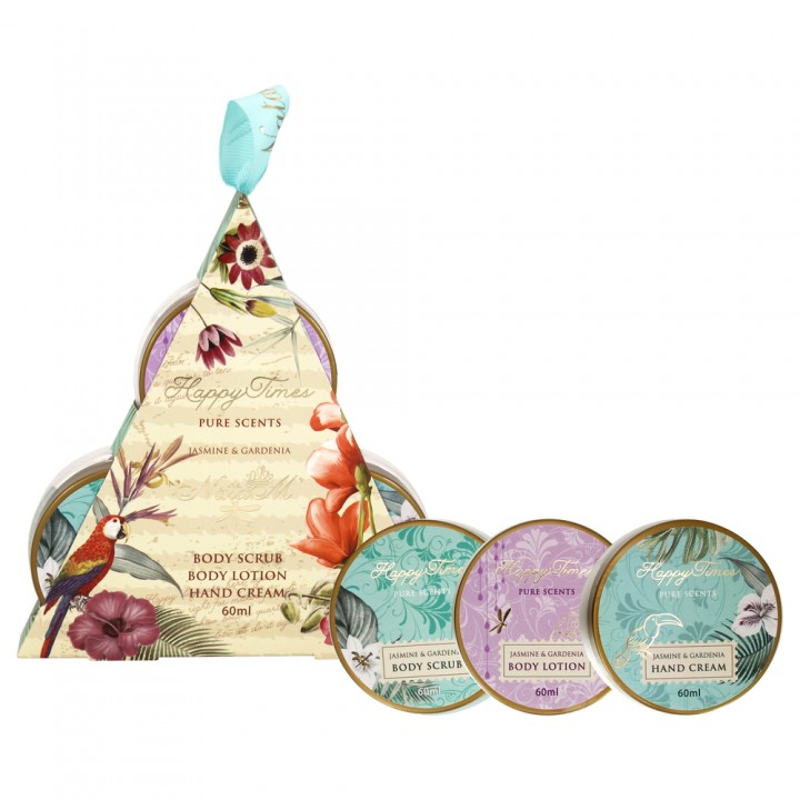 NataM Подарочный набор Счастливые моменты с ароматом жасмина и гардении 3 предмета