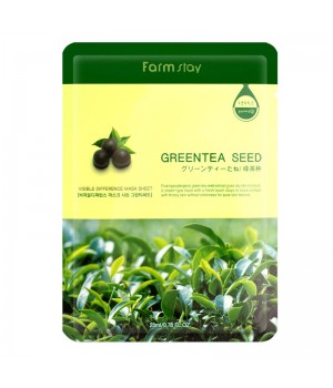 Farmstay Тканевая маска для лица с экстрактом семян зеленого чая Visible Difference Mask Sheet Greentea Seed 23 мл