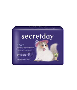 961303 SecretDay Прокладки женские гигиенические LOVE, Overnight, 10 шт