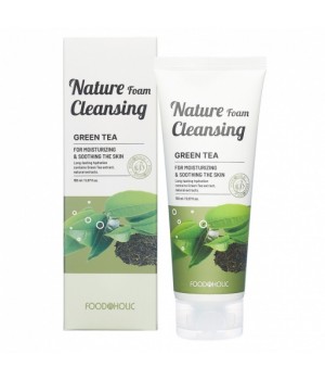 FOODAHOLIC NATURE FOAM CLEANSING #GREEN TEA Увлажняющая пенка для умывания с экстрактом зеленого чая