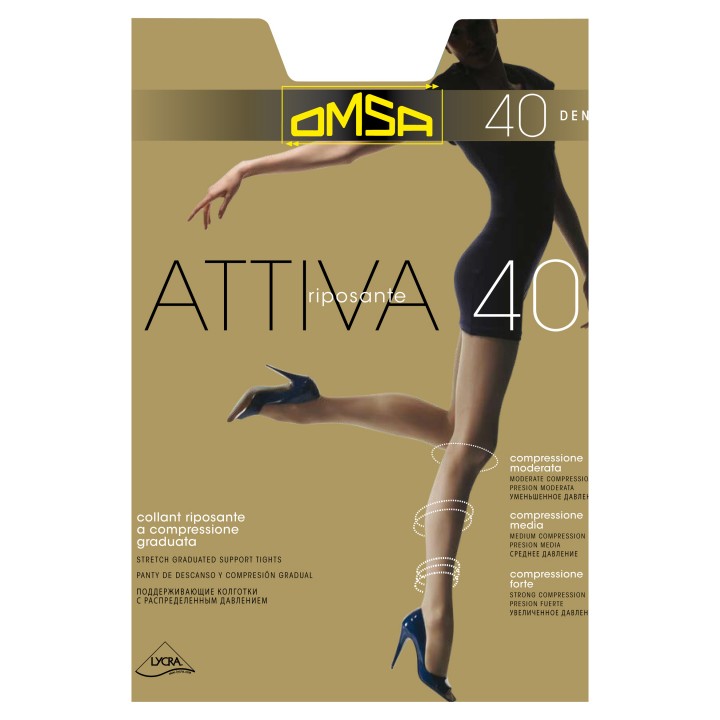 30459 Omsa Колготки Attiva 40 Nero 5 (XL)