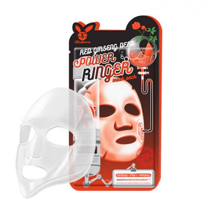 Elizavecca Маска для лица тканевая с красным женьшенем Red Ginseng Deep Power Ringer Mask Pack 23 мл
