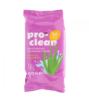 Consly Очищающие и увлажняющие мицеллярные салфетки с коллагеном и алоэ, 30 шт Consly Очищающие и увлажняющие мицеллярные салфетки с коллагеном и алоэ, 30 шт