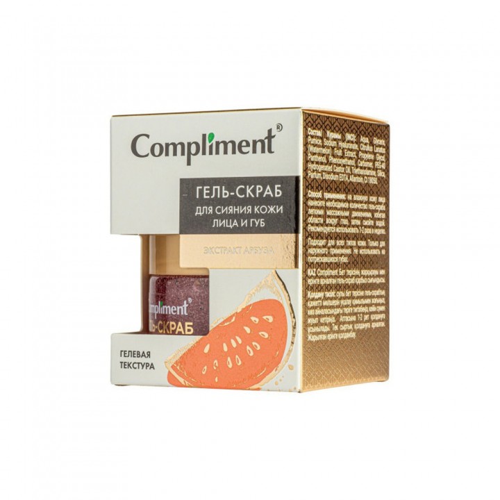 Тимекс Compliment Гель-скраб для сияния кожи лица и губ с экстрактом арбуза, 100мл
