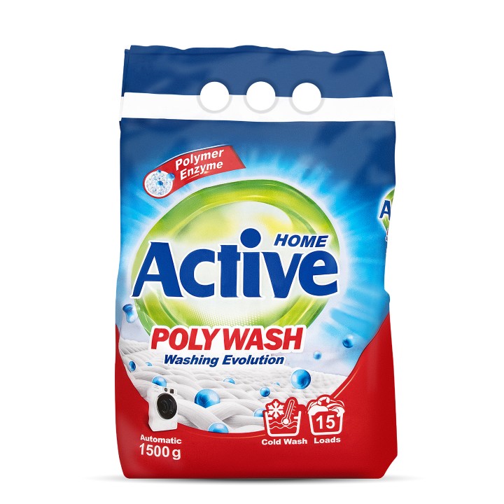 ACTIVE Стиральный порошок автомат "Poly Wash" Polymer Enzyme-технология холодной стирки, 1.5 кг ACTIVE Стиральный порошок автомат "Poly Wash" Polymer Enzyme-технология холодной стирки, 1.5 кг