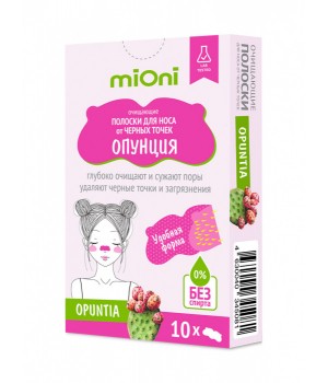 MIONI Очищающие полоски для носа от черных точек Опунция 10шт.